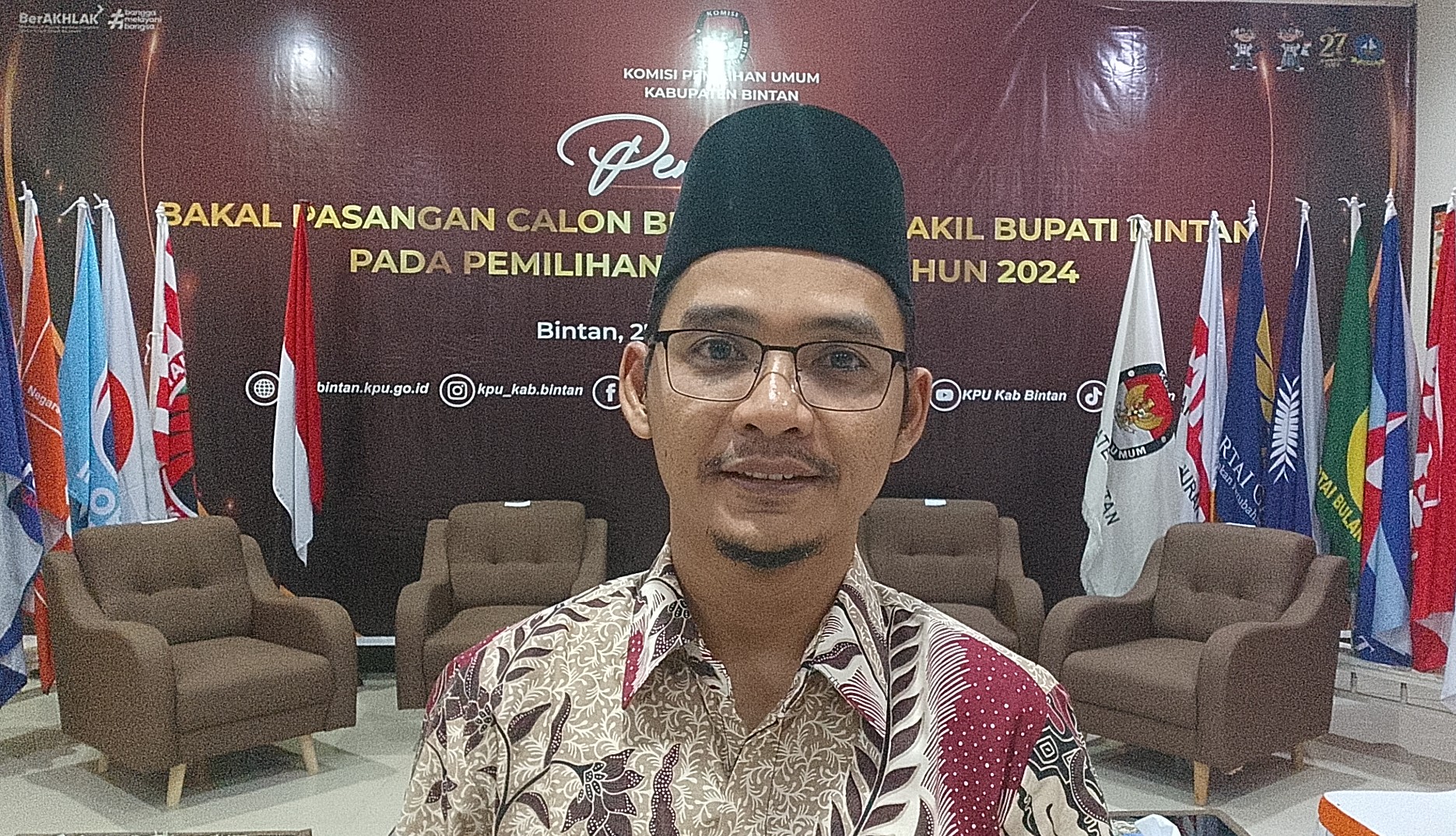 Ketua KPU Kabupaten Bintan, Haris Dailay, S.Pi/Foto: Vins. InDepthNews.id