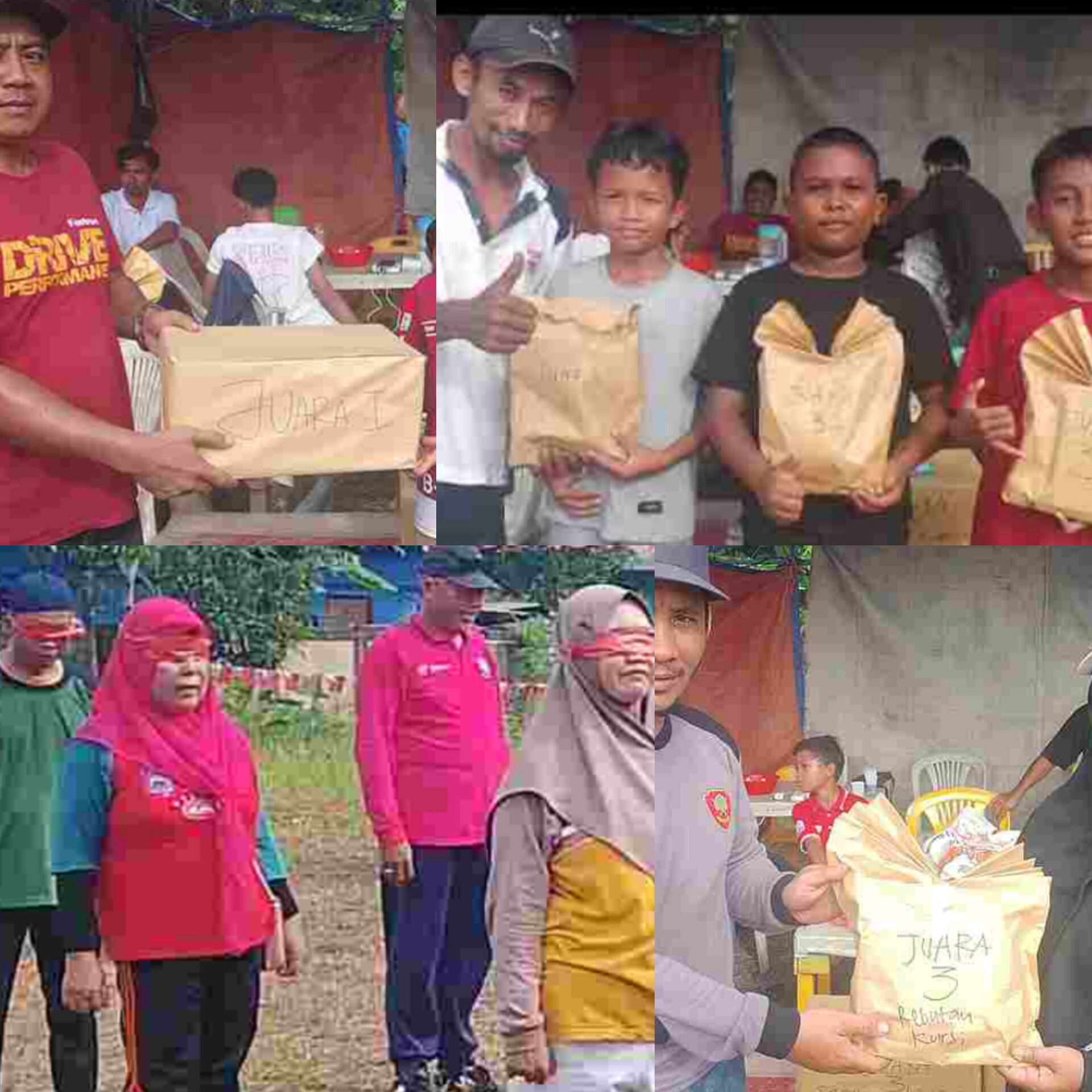 Pembagian hadiah perlombaan warga RT. 004 RW. 002 Kp. Jawa Kelurahan Sungai Lekop/f: Vins. InDepthNews